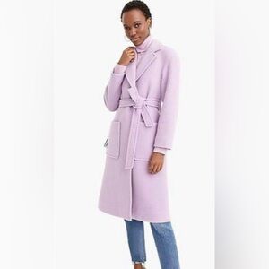 J Crew boiled wool wrap coat in lavender size S Petite